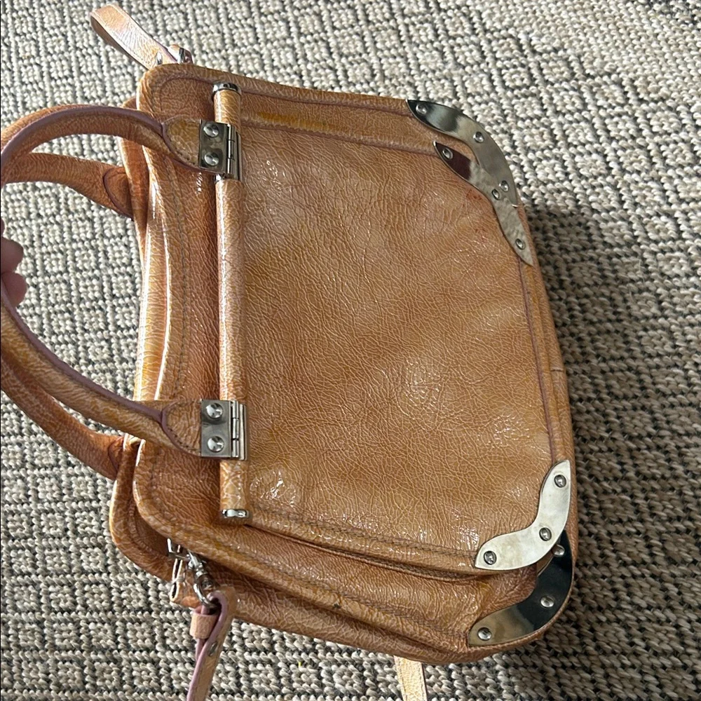 Non Signe Y2K Satchel Handbag Metal Accents Crossbody Strap
